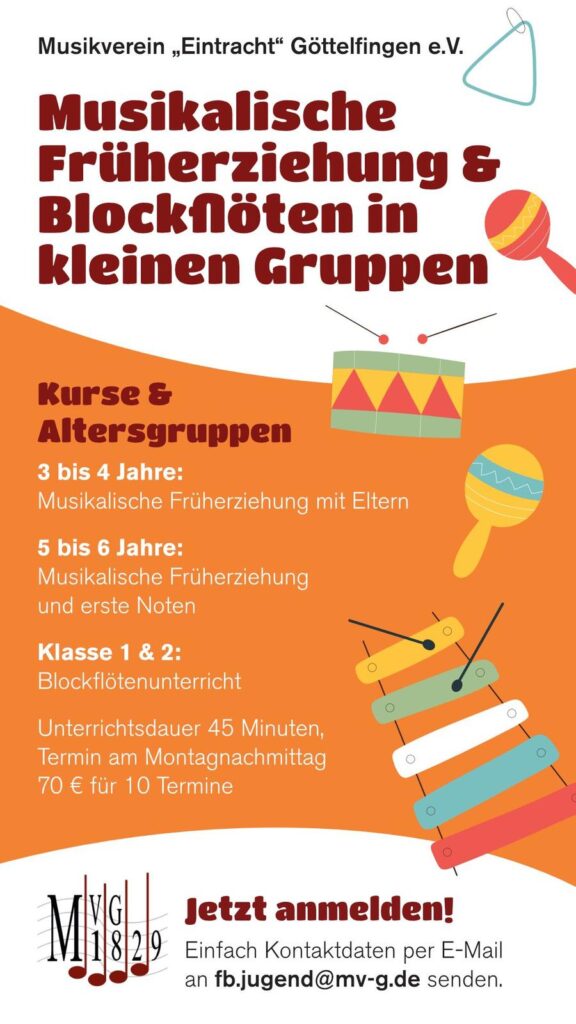 Musikalische Früherziehung und Blockflöten in kleinen Gruppen